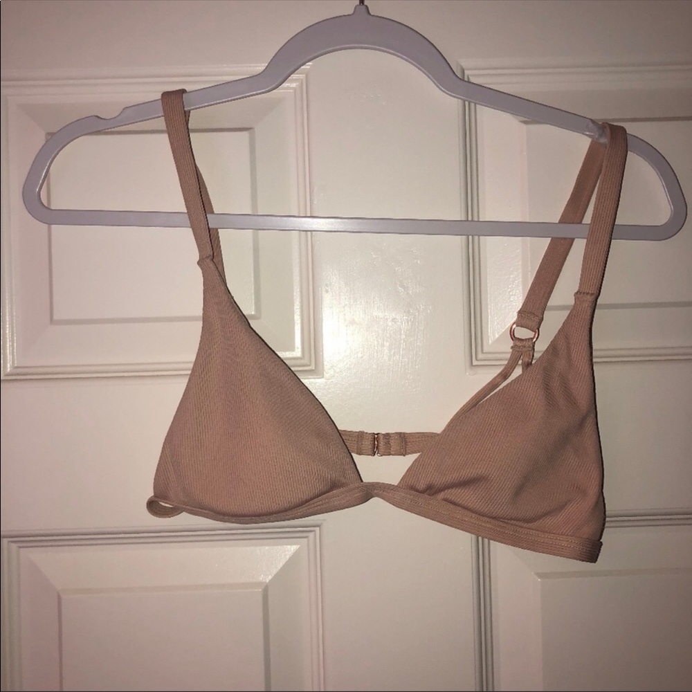 LA HEARTS FIXED RIBBED BIKINI TOP